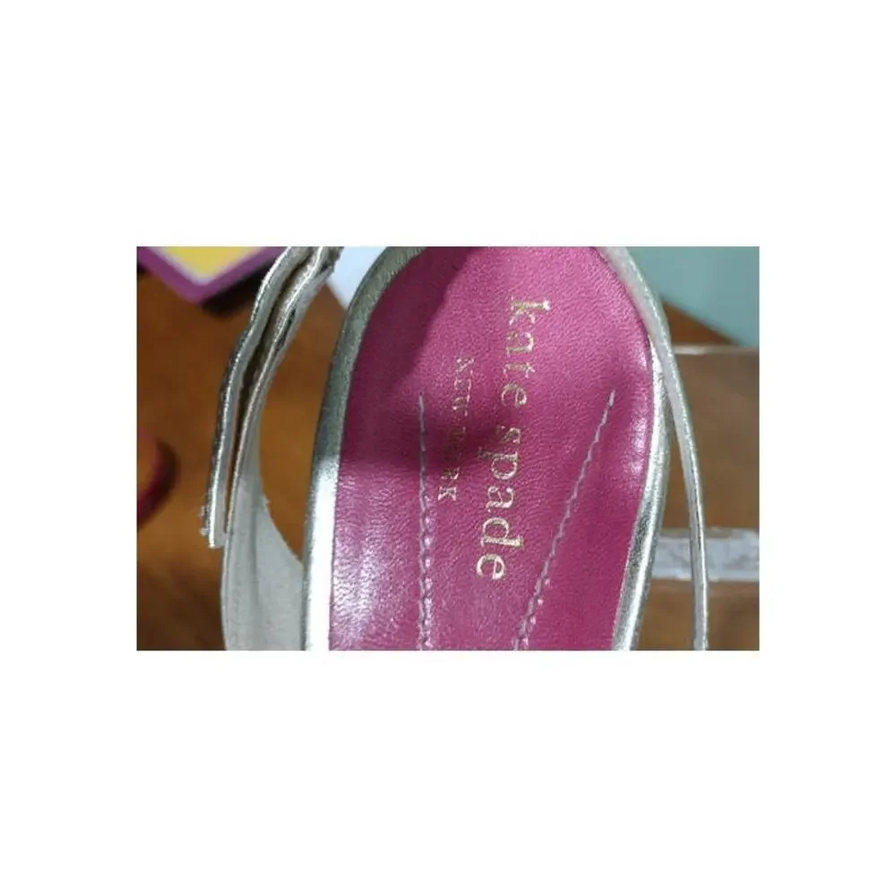 Kate‎ Spade New York Metallic Strappy Slingback Sandals, Gold, Sz 8.5